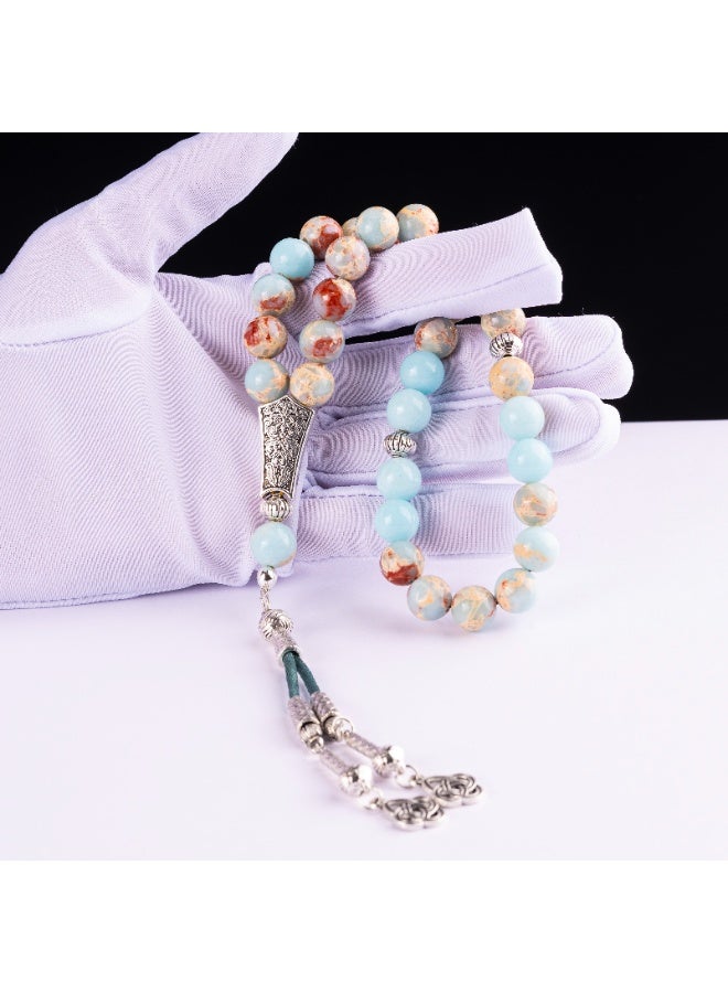 مسبحة 33 خرزة مع علبة هدية | خرز من حجر شوشان الطبيعي | تصميم أنيق مصنوع يدويًا للرجال - Image 2